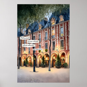 Póster de Fachada de Edificio Arqueado Luces Noctu