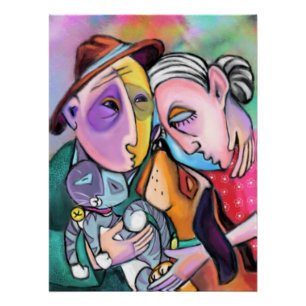 Poster de familia de estrecho contacto