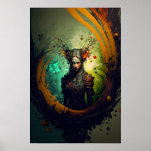 Póster de fantasía de guardabosques élfico | Arte 