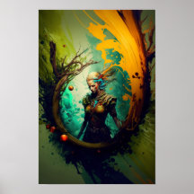 Póster de Fantasía de Guardabosques Élfico | Arte 