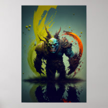 Póster de Fantasía de Guerrero Orc | Arte de Gamer
