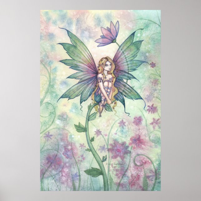 Póster de Fantasía de Hada de Flor de Jardín Místi (Frente)