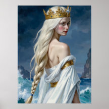 Póster de Fantasía de la Reina Cisne Sirena Gótica