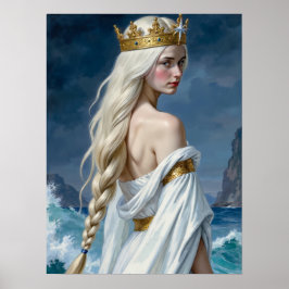 Póster de Fantasía de la Reina Cisne Sirena Gótica
