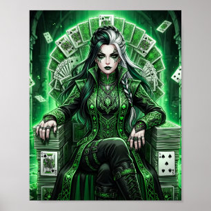 Póster de Fantasía de la Reina de Espadas Esmerald