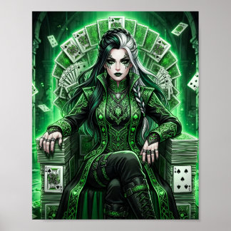 Póster de Fantasía de la Reina de Espadas Esmerald