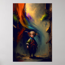 Póster de Fantasía de Pícaro Mediano | Arte de RPG