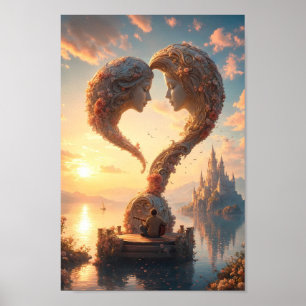 Póster de fantasía del amanecer de almas gemelas c