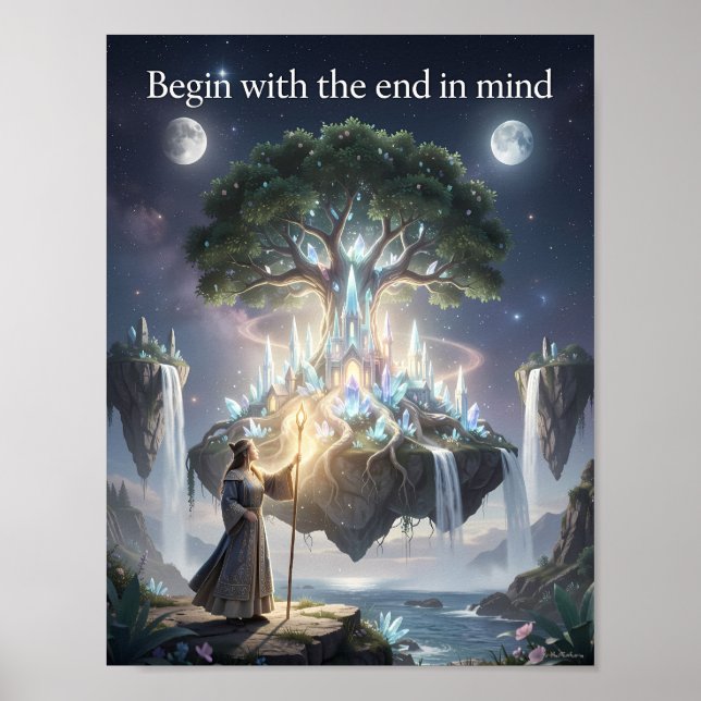 Póster de fantasía del árbol encantado de propósit (Frente)
