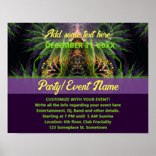 Póster de Fantasía del Bosque del Templo Fractal