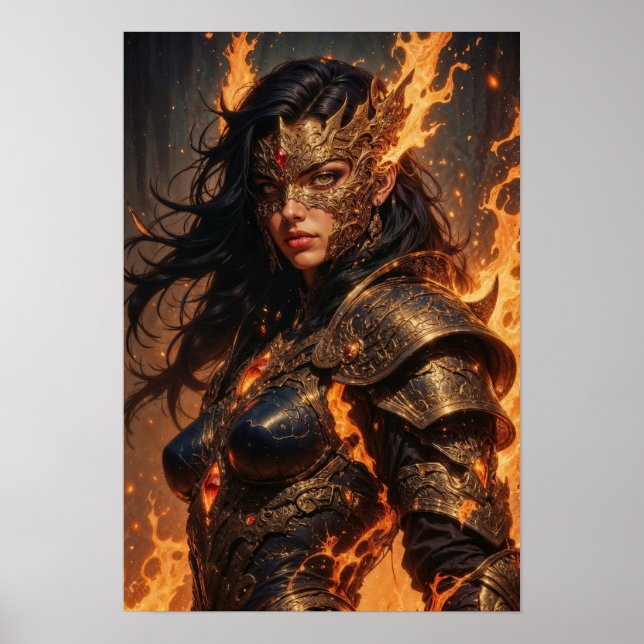 Póster de Fantasía del Guerrero de Fuego (Frente)
