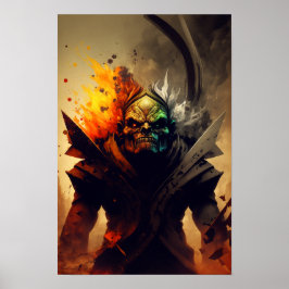 Póster de fantasía del señor de la guerra orco | D