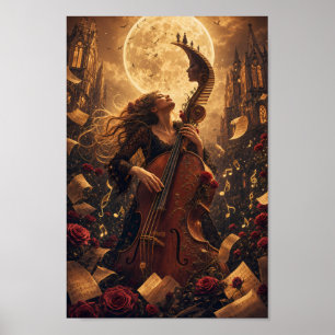 Póster de fantasía gótica de la ensoñación del vio
