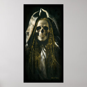 Póster de fantasma esquelético gótico