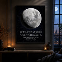 Póster de fase lunar para parejas, 1er aniversario
