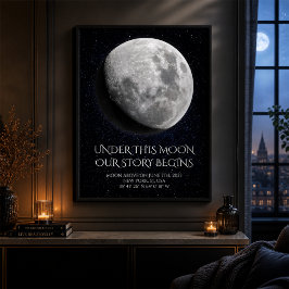 Póster de fase lunar para parejas, 1er aniversario