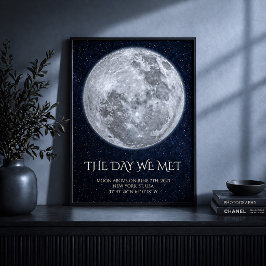 Póster de fase lunar personalizado de la noche que