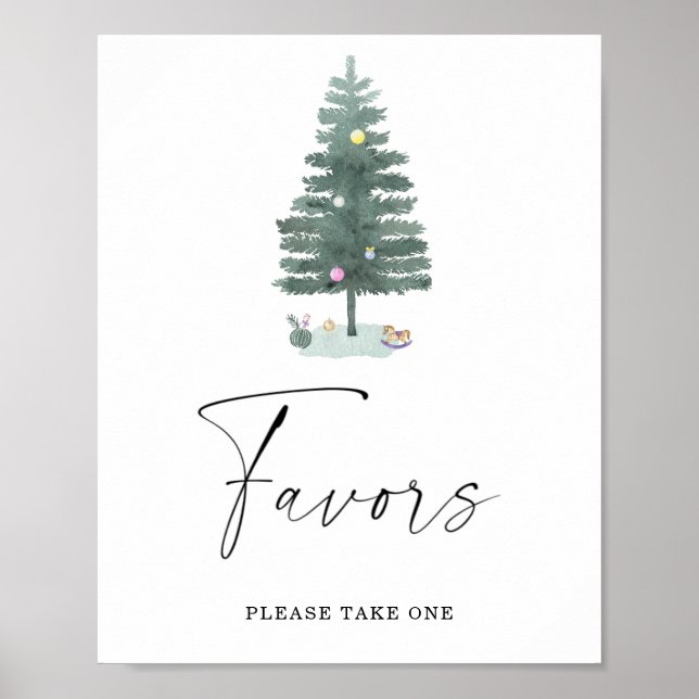 Póster de favores de árbol de Navidad (Frente)