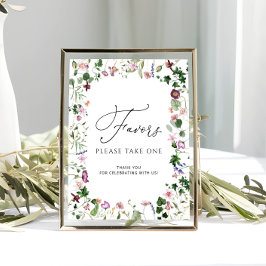 Póster de favores de desayuno de novia botánico ac