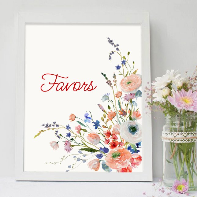 Póster de favores florales elegantes (Subido por el creador)