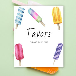 Póster de favores para baby shower de paleta