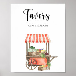 Póster de favores para baby shower de productos lo