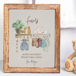 Póster de favores para tema de nursery boho baby s