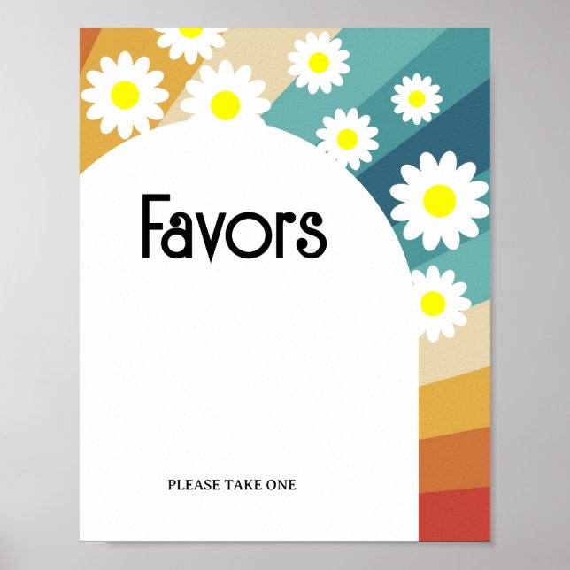 Póster de favores Retro Groovy (Frente)