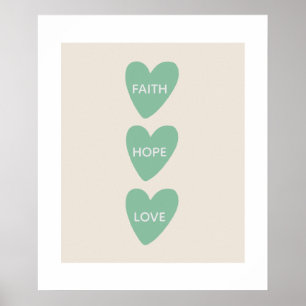 Póster de fe esperanza amor motivacional