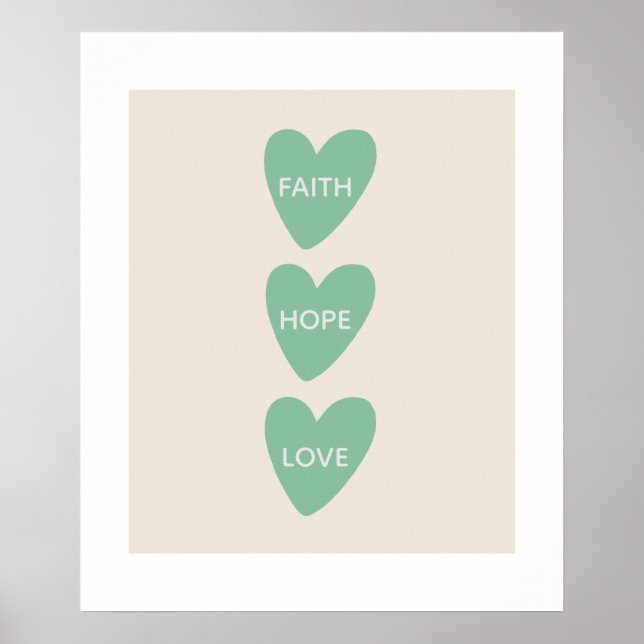 Póster de fe esperanza amor motivacional (Frente)
