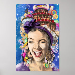 Póster de Feliz Cumpleaños Mujer