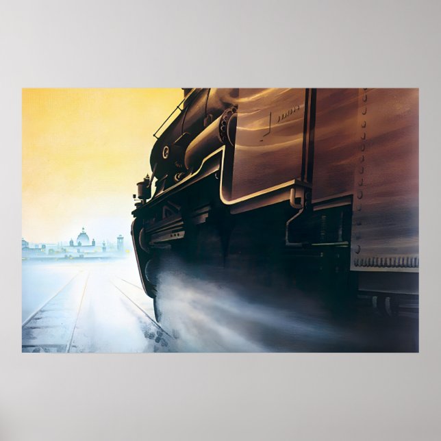 Póster de Ferrocarriles Alemanes de los años 20 ¡A (Frente)