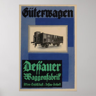 Póster de Ferrocarriles Alemanes Fábrica de Vagone