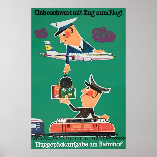 Póster de ferrocarriles alemanes Sin preocupacione (Frente)