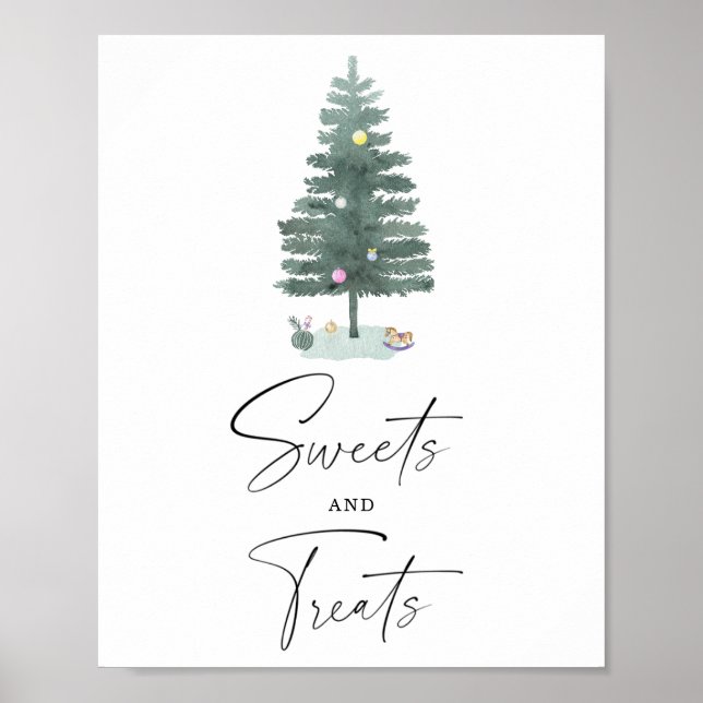 Póster de fiesta de bebé con dulces y golosinas de (Frente)