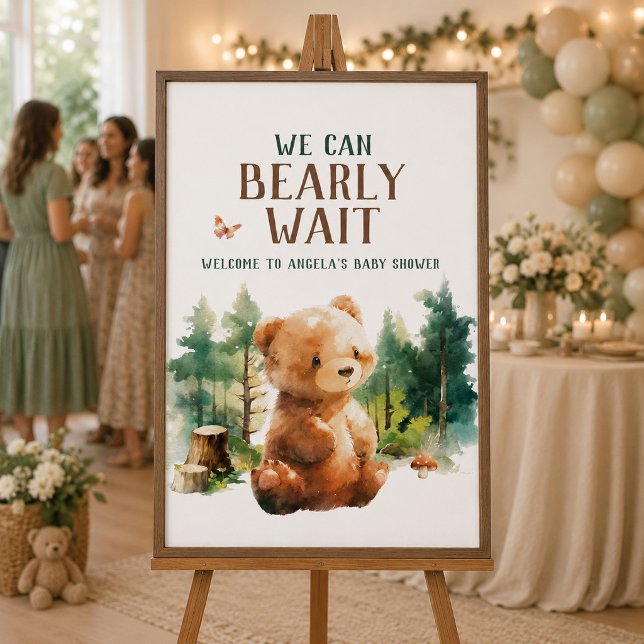 Póster de fiesta de bebé en el bosque 'Apenas pode (Subido por el creador)