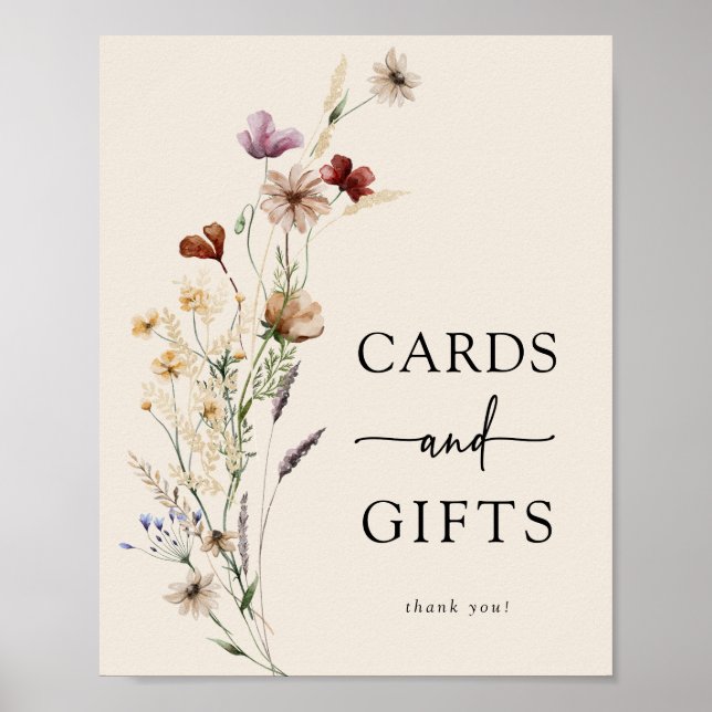 Póster de fiesta de bebé floral Boho regalos (Frente)