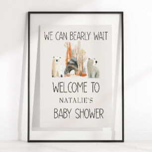 Póster de fiesta de bienvenida para bebé de animal