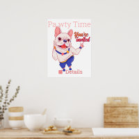 Póster de fiesta de Bulldog Francés