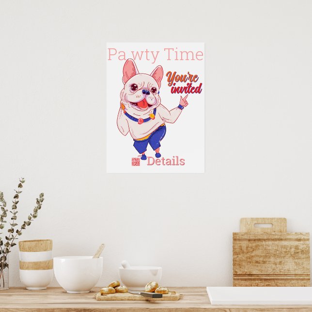 Póster de fiesta de Bulldog Francés  (Cocina)