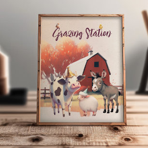 Póster de fiesta de cumpleaños de animales de gran