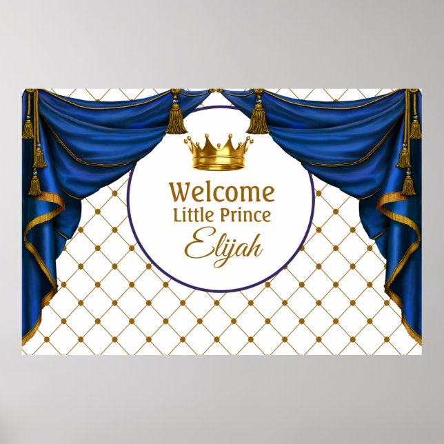 Póster de Fiesta de Cumpleaños del Príncipe Bebé P (Frente)