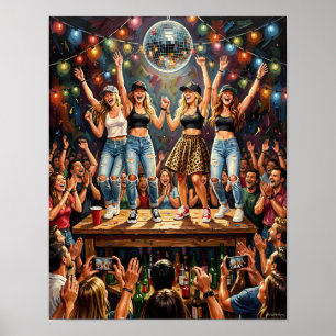 Póster de fiesta de energía de celebración de medi