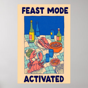 Póster de Fiesta de Mariscos Modo Fiesta Activado