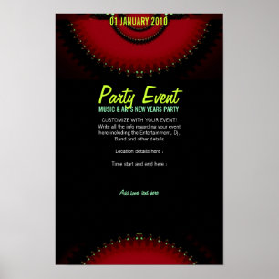 Póster de fiesta RED DARK FANTASY