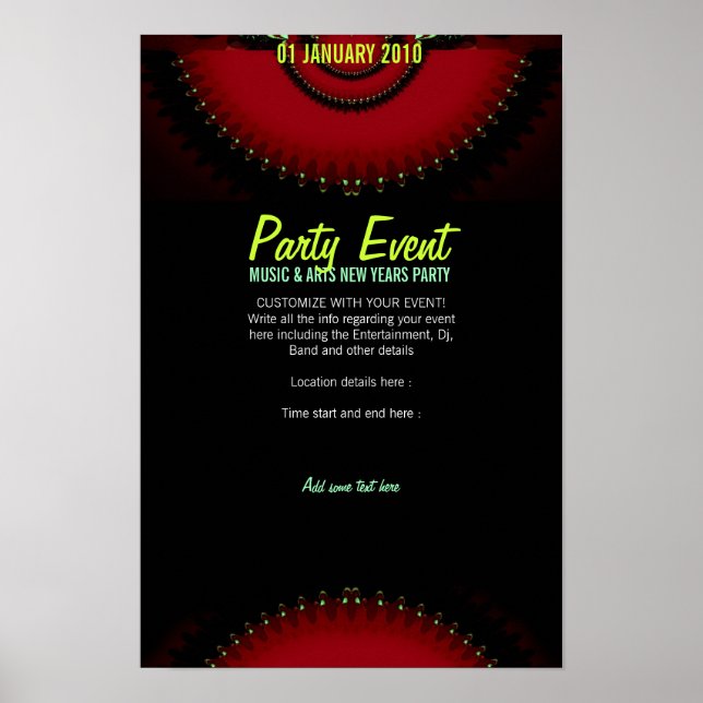 Póster de fiesta RED DARK FANTASY (Frente)