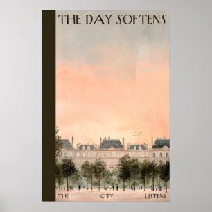 Póster de fila de edificios de París Ciudad del at