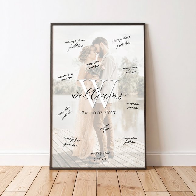 Póster de firma de boda con monograma para libro d (Subido por el creador)