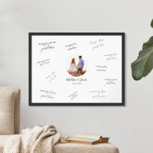 Póster de firma de boda para libro de invitados