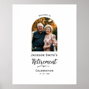Póster de firma de foto de fiesta de jubilación